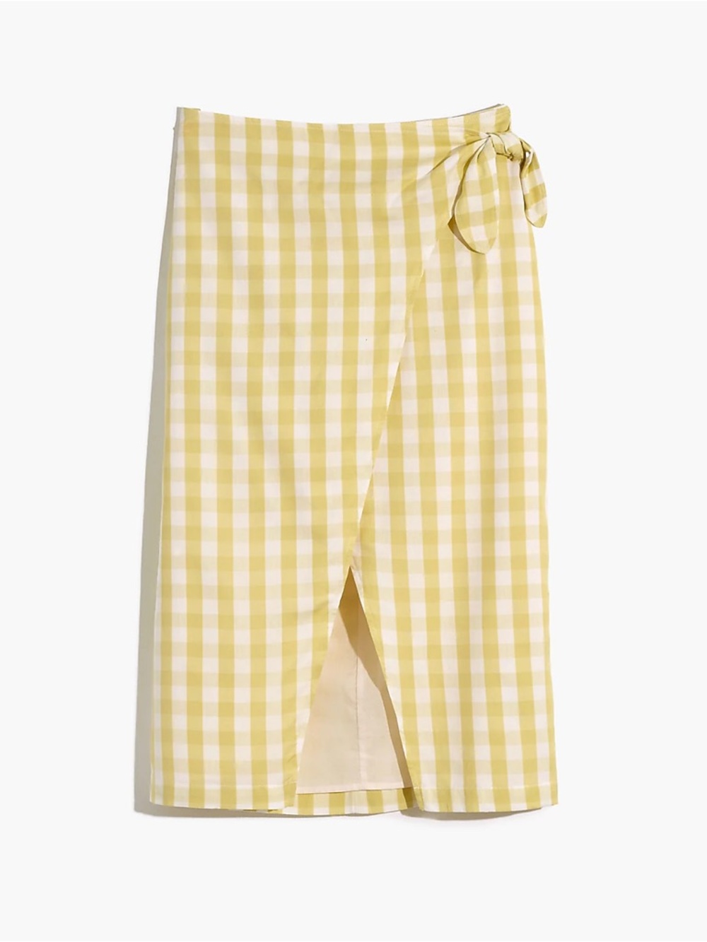 2/$30 Madewell Sarong Midi Wrap Skirt Yellow & White Gingham Tie-Waist Women’s 6